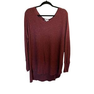 Susina high low plum purple tunic sweater size large
